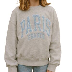 Abercrombie Kids Graphic Sweatshirt Paris France Heathered Gray Blue Size 9-10
